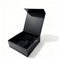 Boîtes cadeaux de luxe en carton rigide noir de grande taille avec revêtement UV, gaufrage, pliage, aimant, pour manteau, biodégradables, recyclables, mat