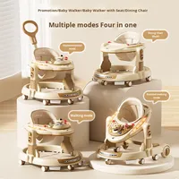 Nouveau modèle 2025 Trotteur en plastique anti-jambes en O, anti-retournement, poussette bébé 3-en-1, trotteur multifonction pliable pour enfants, charge 20KG