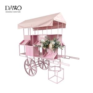 Carrello per Dessert in Ferro Rosa di Alta Qualità per Matrimoni e Feste, Uso Esterno e Workshop, Arredamento Commerciale Durevole - Product Image 4