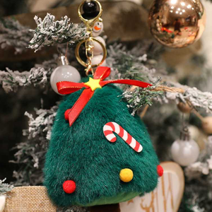 Vente directe usine : Porte-clés breloque sapin de Noël, jouets en peluche, animaux en peluche de 4 pouces, jouets pour machine à griffes, pour sacs de fête d'enfants - Product Image 1