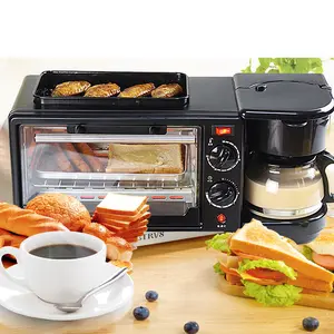 핫 잘 팔리는 Products 프라이팬 토스트 오븐 커피 메이커 전기 아침 만들기 기계 3 In 1 Multi Function 아침 메이커
