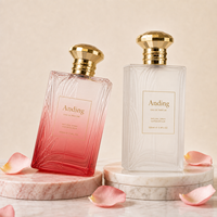 Flacon de parfum vide en verre de 100 ml, rectangulaire, avec bouchon doré, personnalisable, de qualité supérieure, en gros, avec logo OEM, de la marque Anding Stock