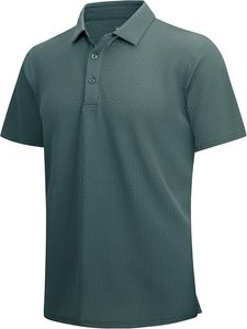 Super transpirable Jacquard texturizado Golf para Polos para hombres de manga corta de punto de tela estampada - Product Image 3