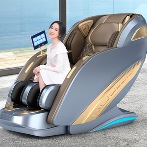 Massage Chair Full Body SL Guide Rail 4D Robotic Arm <b>Zero</b> Gravity Home Use Blue Black Color 31-60 Airbags Plug In - Product Image 3