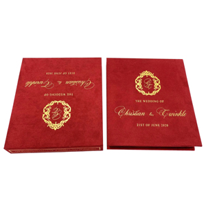 Tùy Chỉnh Sang Trọng Lời Mời Hộp Quà Tặng Nhung Hộp Lời Mời Cho Đám Cưới Da Lộn Cao Cấp Đầy Màu Sắc Từ Hộp Vàng Lá Logo - Product Image 6