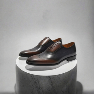 รองเท้าหนังผู้ชายแบบสวม ลายสก็อตสีน้ำเงินน้ำตาล ทรงหัวแหลม กันน้ำ สำหรับธุรกิจ สำนักงาน ฤดูร้อน ฤดูใบไม้ร่วง ขายดีประจำปี 2021 - Product Image 3