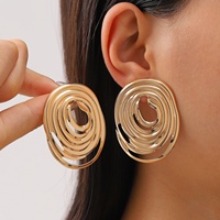 Boucles d'oreilles clous Mylove personnalisées en laiton plaqué or 18 carats, texture froissée, style métal liquide irrégulier, vente en gros