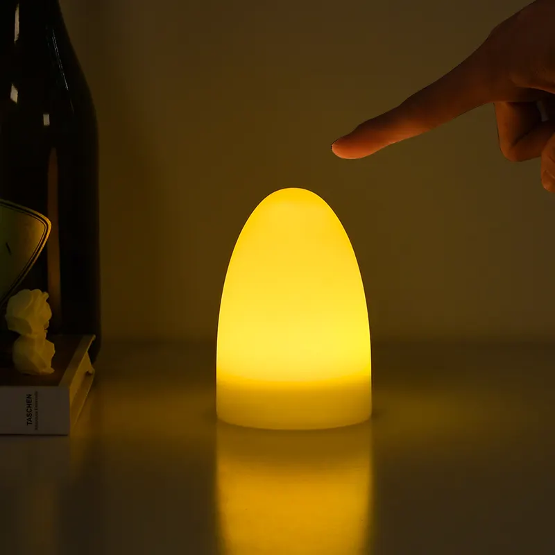 RGB LED gece lambası masa atmosferi Mini yumurta şekli PE lambaları restoran masa için