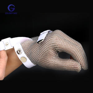 Guantes de carnicero resistentes a cortes de acero inoxidable SS316L, malla de malla, guante de seguridad de tejido liso, servicio de procesamiento de soldadura tejida - Product Image 4