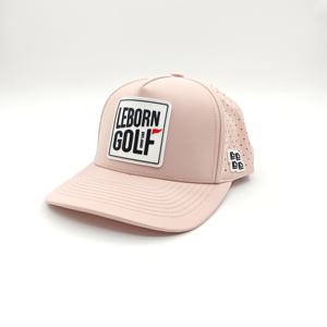 Casquettes de baseball OEM Business 5 panneaux en polyester, avec patch en caoutchouc design, découpe laser, perforations, imperméables, personnalisables et ajustables, motif léopard à pois Dobby - Product Image 2