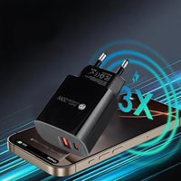 Chargeur USB double port avec prise EU certifié CE pour Samsung PD 20W USB-C PD, adaptateur mural de charge rapide pour téléphone portable
