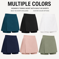 Jupe-short de tennis personnalisée pour femme, taille haute, plissée sur le côté, avec short intégré, pour le sport et l'entraînement sur le court de tennis