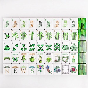 Colección Bosque Encantado, Juego <span class=keywords><strong>de</strong></span> Mahjong Acrílico Pintado a Mano, Plegable, Premium, Tema Wizard <span class=keywords><strong>Oz</strong></span> Emerald, Lujoso y Ecológico - Product Image 4