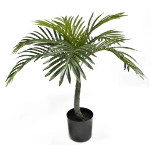 2024 amazon Hot Sale Simulation of green plants chrysalidocarpus lutescens customized models big leaf 55cm mini Mallow tree
