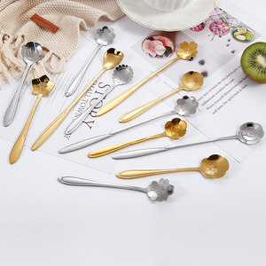 Chất Lượng Cao Thép Không Gỉ Ice Cream & Kẹo Tea Spoon Gương Đánh Bóng Hoa Hình Cho Các Bên Biểu Tượng Tùy Chỉnh - Product Image 2