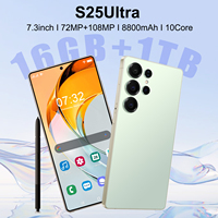 Smartphone S25 Ultra 5G débloqué, écran 7'', 16 Go + 1 To, Deca Core, HD Gaming, 108 MP, Double SIM, Android Global
