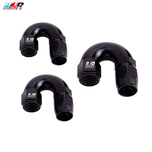 Nouveaux raccords <span class=keywords><strong>de</strong></span> tuyau BJR Race Products à 180 degrés, en alliage, style coupe-fil, à débit total, pour applications automobiles (AN6, AN8, AN10) - Product Image 3