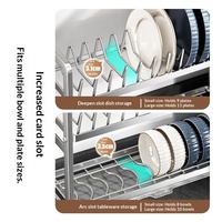 Égouttoir à vaisselle et bols en plastique non pliable pour cuisine avec planche à découper et porte-couteaux, support de rangement multifonction