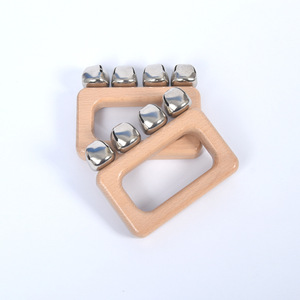 Instrumentos de Percusión Orff al por Mayor, Campanas de Mano para Niños, Campanas Semicirculares de Cuero y Madera - Product Image 1