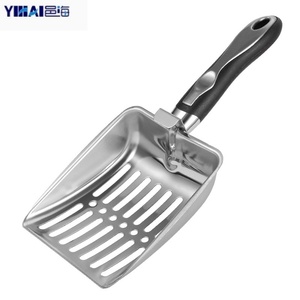 Pala de arena para gatos de acero inoxidable grande ecológica con gancho, caca de gato de <span class=keywords><strong>Metal</strong></span>, Tofu, arena, suministros de limpieza, cuchara para arena para gatos - Product Image 5