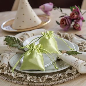 Custom Satin Silk Drawstring Jewelry Gift Bags Delicate Wedding Favor <b>Packaging</b> for Christmas Gifts <b>Textile</b> <b>Packaging</b> - Product Image 1