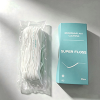 Fil dentaire jetable Premium Super Floss, 50 unités, pour couronnes, bridges, implants, orthodontie, nettoyage des espaces interdentaires