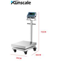 Balance de précision numérique 1g, plateforme en acier inoxydable 30 x 40 cm, poteau de 75 cm, écran LED, roulettes