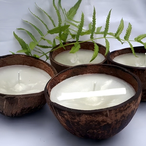 Bougie parfumée de haute qualité en bol de noix de coco pour les fêtes Eco2go Vietnam, artisanat durable en bois, design rustique, usage domestique Eco2go - Product Image 2