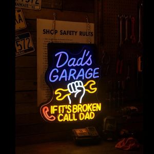 En stock, enseigne au néon « Dad Is <span class=keywords><strong>Garage</strong></span> », décoration murale lumineuse LED pour la « Man Cave », le <span class=keywords><strong>garage</strong></span>, la boutique et les cadeaux pour les passionnés de voitures, néons personnalisés - Product Image 4