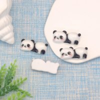 100 pièces de figurines d'animaux en résine 3D (chat, panda, lapin) pour coque de téléphone portable, ornement DIY, décoration de réfrigérateur à coller