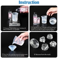 Kit de résine époxy à durcissement rapide 3:1 de 16 oz, transparente comme du cristal, pour le travail du bois et les loisirs créatifs, faible viscosité, sans odeur, sans COV