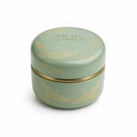 Boîte Ronde Personnalisée en Fer Blanc pour Thé, Contenant Métallique de Luxe avec Grue Dorée pour Thé Matcha en Vrac, Poudre de Thé, Emballage Cadeau