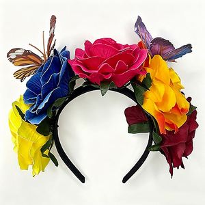 Gothic <b>Burgundy</b> Rose Headband, Spooky Floral <b>Hair</b> Ornament As a Versatile Halloween <b>Accessory</b> - Product Image 3