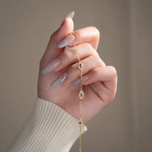 Kalung mata jahat safir trendi, perhiasan perak 925, perhiasan mata jahat berlapis emas 18k - Product Image 4