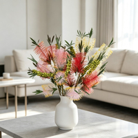 Ranting Bunga Callistemon Buatan Multi Warna untuk Pengisi Vas Dekorasi Rumah