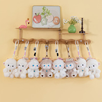 Boneka Domba Awan Lucu, Teman Meja, Mainan Plush, Kalung Mutiara, Boneka Domba Kecil dari Katun, Gantungan Tas, Gantungan Ransel