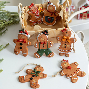 Hand Painted <b>Gingerbread</b> <b>Man</b> Ornament Vintage Cartoon Christmas Tree Decoration for Xmas Holiday Home Party <b>Decor</b> - Product Image 3