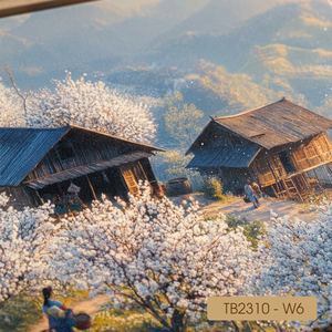 Pintura al Óleo de Paisaje Rural Vietnamita Premium, Hecha a Mano sobre Lienzo, Decoración para el Hogar, Vietnam OEM ODM, Modelo de Pueblo Vietnamita TB2310-W6 - Product Image 6