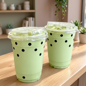 Gobelets en plastique PET transparents jetables de 12 oz, écologiques, de qualité alimentaire, à paroi simple, 98 mm, avec couvercles, impression UV, logo personnalisé, pour bubble tea, vente en gros - Product Image 1