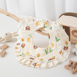 Bavoirs en mousseline pour bébé Bavoirs en coton unisexes pour garçons et filles Bavoirs en mousseline pour la dentition Bave à volants - Product Image 2