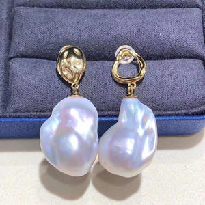 Argent S925, accessoire en perles à faire soi-même, boucle d'oreille en argent baroque avec perles rondes de 10 à 13 mm, 21269 perles rondes pour les ongles et les oreilles - Product Image 3