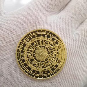 Moneda de Tarot Personalizada al por Mayor con 12 Constelaciones, Sol y Luna, Bañada en <span class=keywords><strong>Oro</strong></span> de 24k, Ideal para Regalo de Cumpleaños - Product Image 5