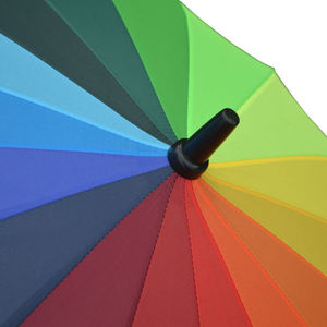 Parapluie de voyage en pongee en gros, avec long manche, semi-automatique, ouverture automatique, fonction de suspension, 16 baleines, couleurs arc-en-ciel - Product Image 5