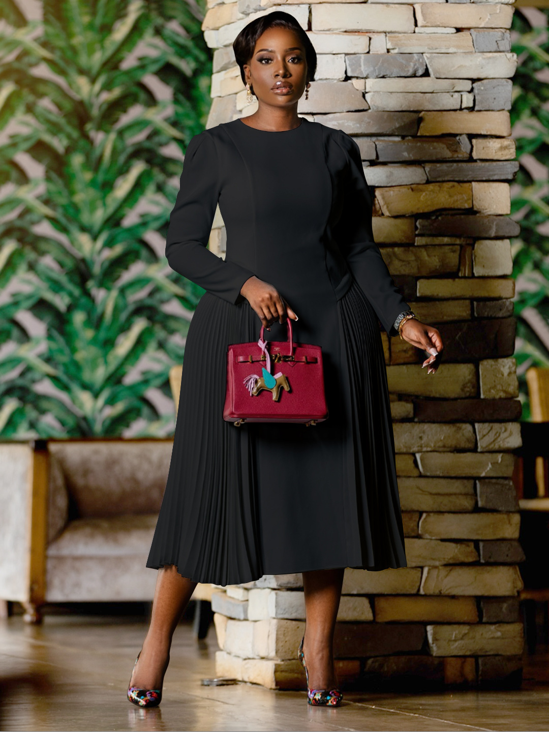 New Arrival Career Ladies Elegant Dresses Solid Color A-line Midi Plus Size Women's  Dresses Church Dress for Women| Alibaba.com