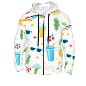 Image personnalisée Sweat à capuche zippé pour homme avec caractéristiques anti-rides et anti-rétrécissement Enzyme lavé 3D brodé sérigraphié Style doublé - Product Image 1