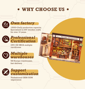 CuteBee CWGC211 Kit de Rincones de Libros de Madera, Rompecabezas 3D, <span class=keywords><strong>Casa</strong></span> de Jardín, <span class=keywords><strong>Casa</strong></span> en Miniatura - Product Image 6