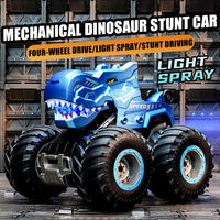 Voiture télécommandée 2.4G, voiture de cascade dinosaure, jouet électrique dinosaure avec musique et pulvérisation, véhicule tout-terrain, cadeaux d'anniversaire pour garçons et filles, jouet voiture RC