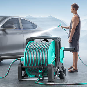 Chariot pour enrouleur de tuyau d'arrosage tout temps - Résistant aux intempéries, manivelle facile, stockage de tuyau de 20 m pour une utilisation toute l'année - Product Image 4