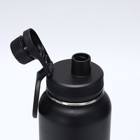 Bouteille d'eau isotherme en acier inoxydable de 32 oz avec logo personnalisé, double paroi sous vide, avec anse de transport, gobelet portable pour l'extérieur