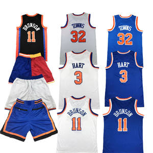 2025 di alta qualità 11 # Jalen Brunson 3 # Josh Hart 32 # Karl-Anthony uomini e giovani ricami cuciti maglia da basket americana - Product Image 1